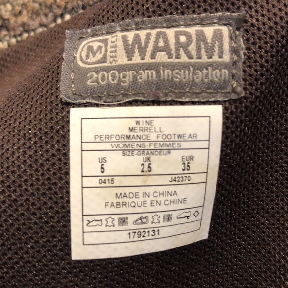 Merrell tall brown leather boots. Front zip. Warm! - Picture 9 of 11